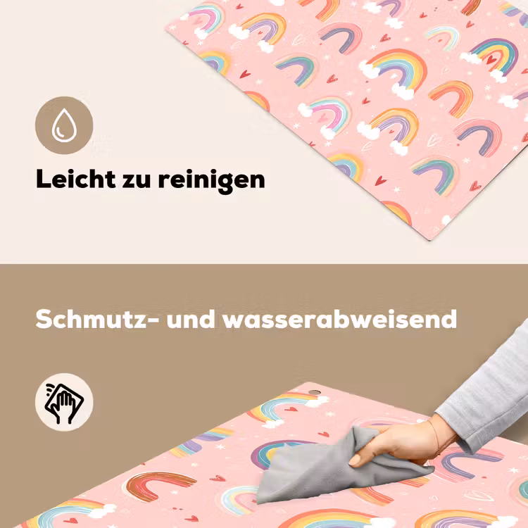 Regenboog - Patroon - Pastel Inductie beschemer met haakjes klein -ky-schoon-de