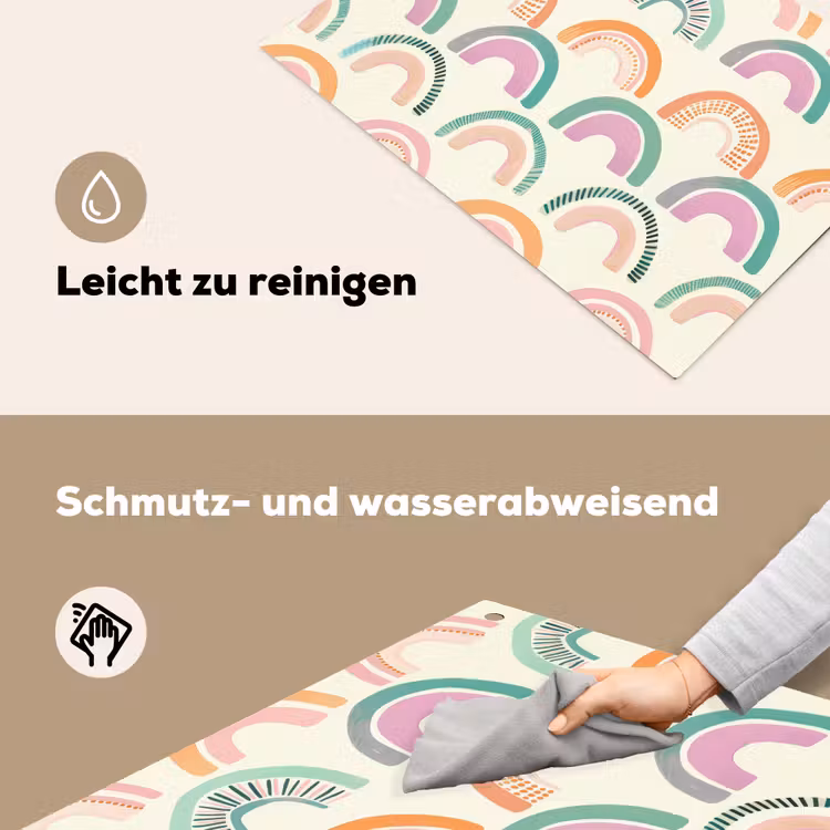 Regenboog - Pastel - Patroon Inductie beschemer met haakjes klein -ky-schoon-de