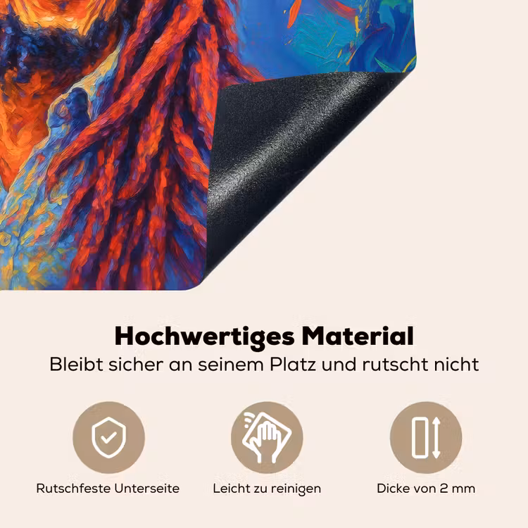 Regenboogkleuren - Man - schilderij Inductie beschemer met haakjes middel -ky-onderkant-de