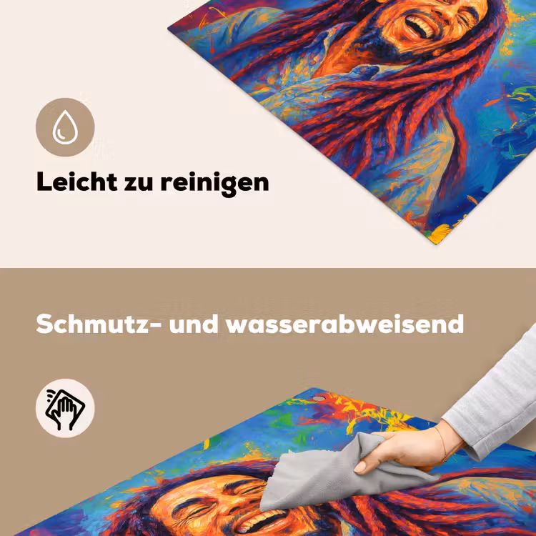 Regenboogkleuren - Man - schilderij Inductie beschemer met haakjes middel -ky-schoon-de