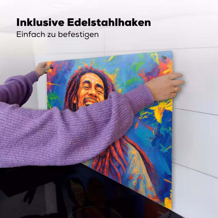 Regenboogkleuren - Man - schilderij Inductie beschemer met haakjes middel -ky-ophangen-de