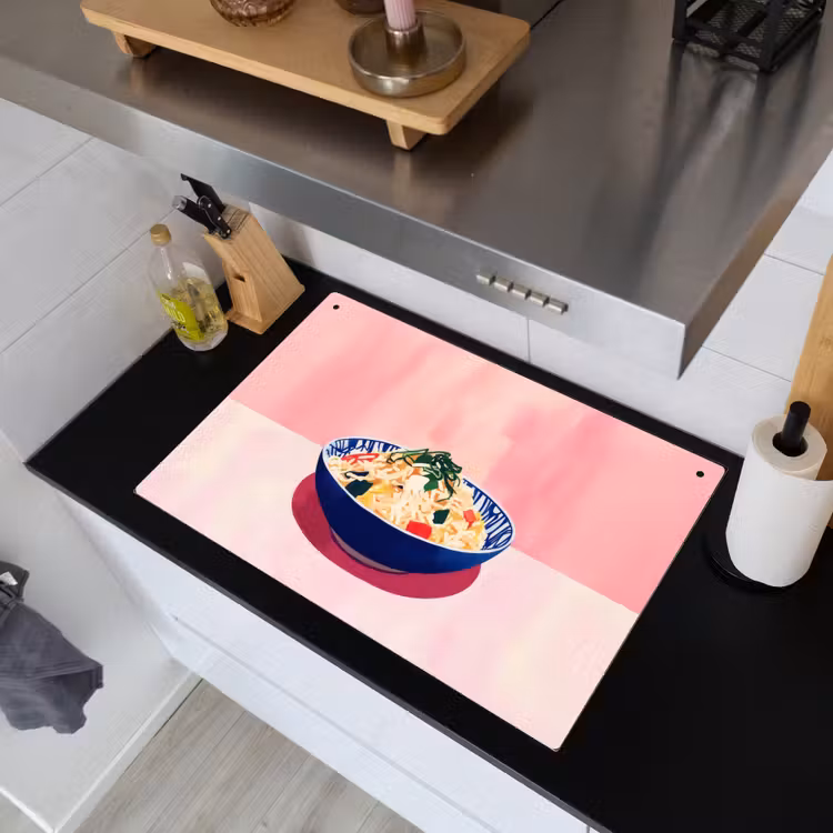 Rijst - Illustratie - Kom - Groente Inductie beschemer met haakjes klein -sfeer1