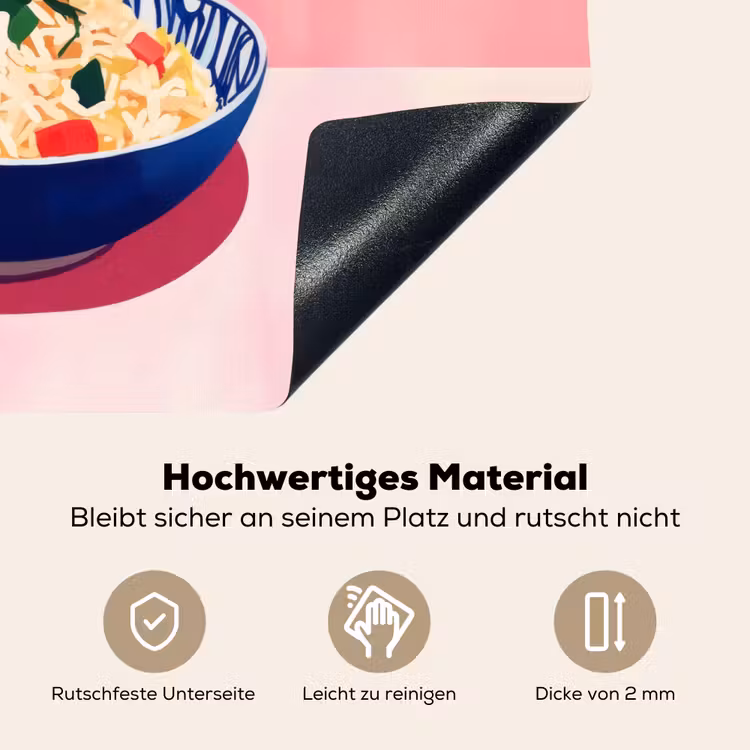 Rijst - Illustratie - Kom - Groente Inductie beschemer met haakjes klein -ky-onderkant-de