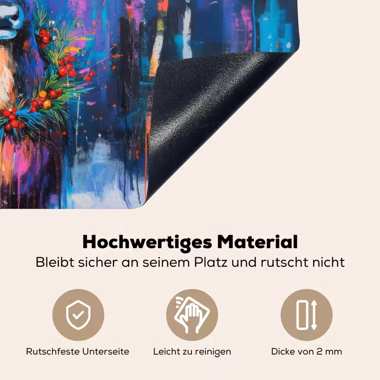 Rendier - Krans - Sprookjesachtig - Blauw Inductie beschemer met haakjes klein -ky-onderkant-de