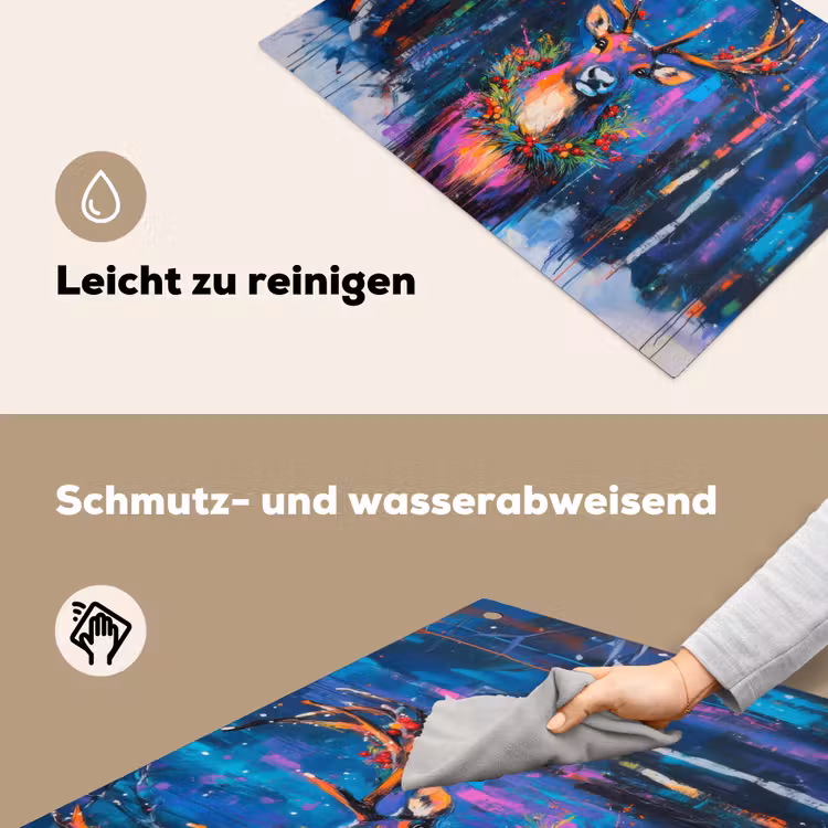 Rendier - Krans - Sprookjesachtig - Blauw Inductie beschemer met haakjes klein -ky-schoon-de