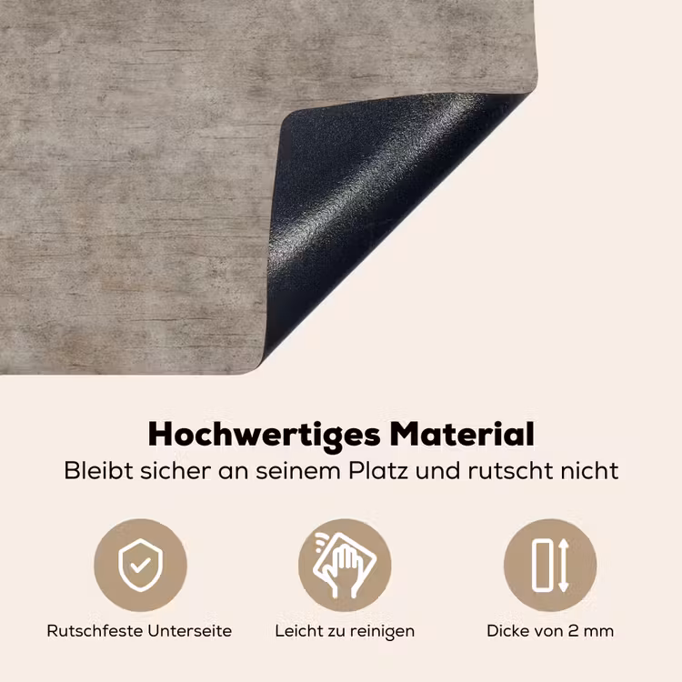 Retro - Beton - Patroon Inductie beschemer met haakjes klein 777 -ky-onderkant-de