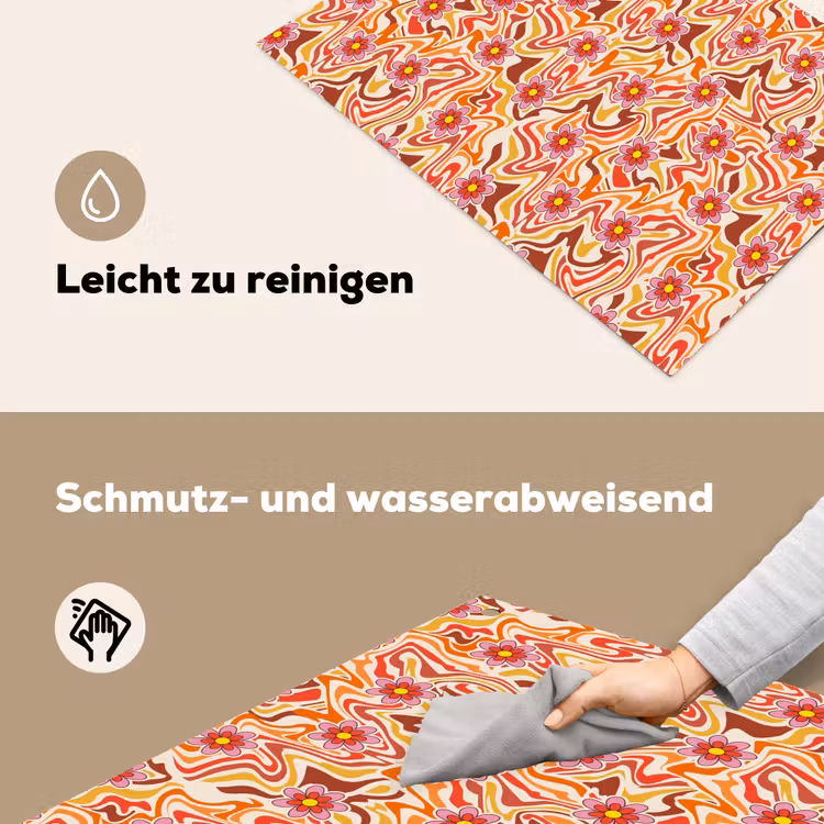Retro - Bloemen - Patroon Inductie beschemer met haakjes klein 777 -ky-schoon-de