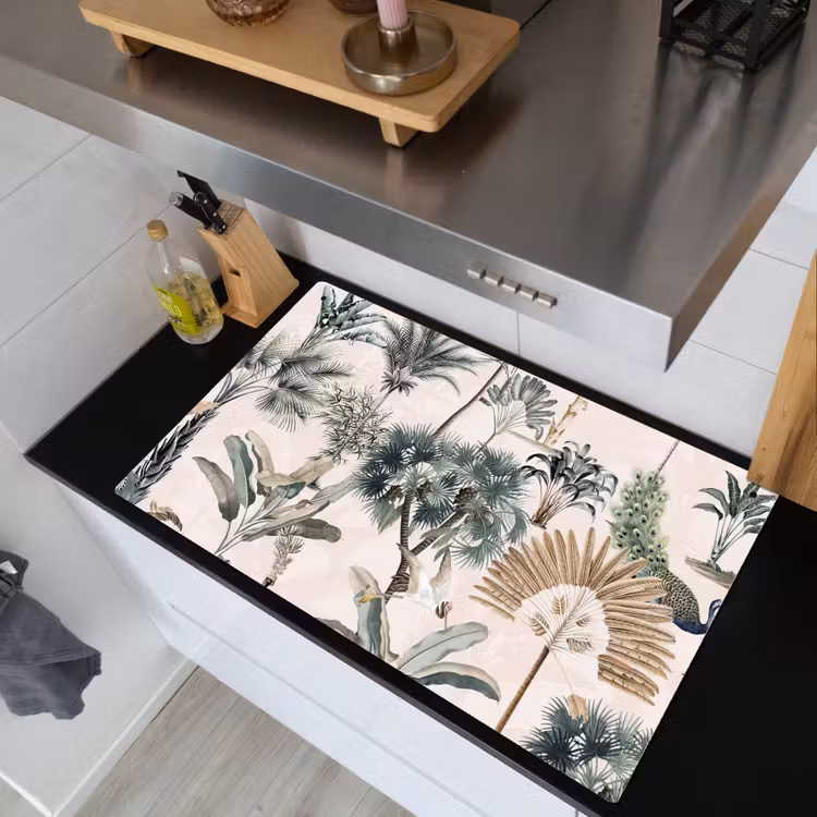 Retro - Jungle - Natuur - Dieren Inductie beschemer met haakjes groot -sfeer1