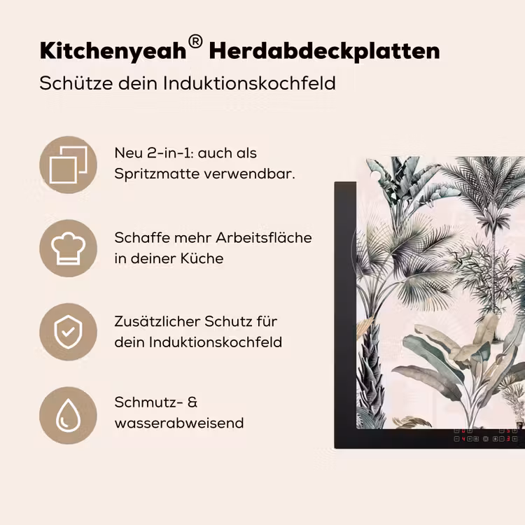 Retro - Jungle - Natuur - Dieren Inductie beschemer met haakjes groot -ky-usp-de