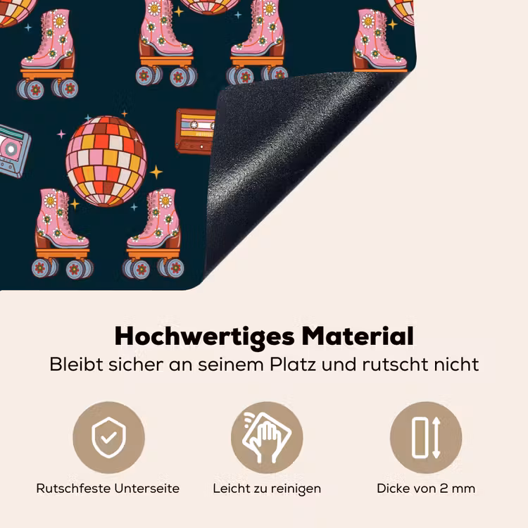 Rolschaatsen - Patroon - Disco Inductie beschemer met haakjes klein 777 -ky-onderkant-de