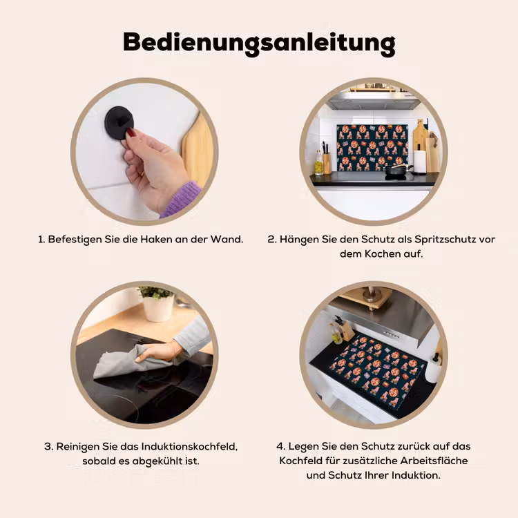 Rolschaatsen - Patroon - Disco Inductie beschemer met haakjes klein 777 -ky-gebruik-de