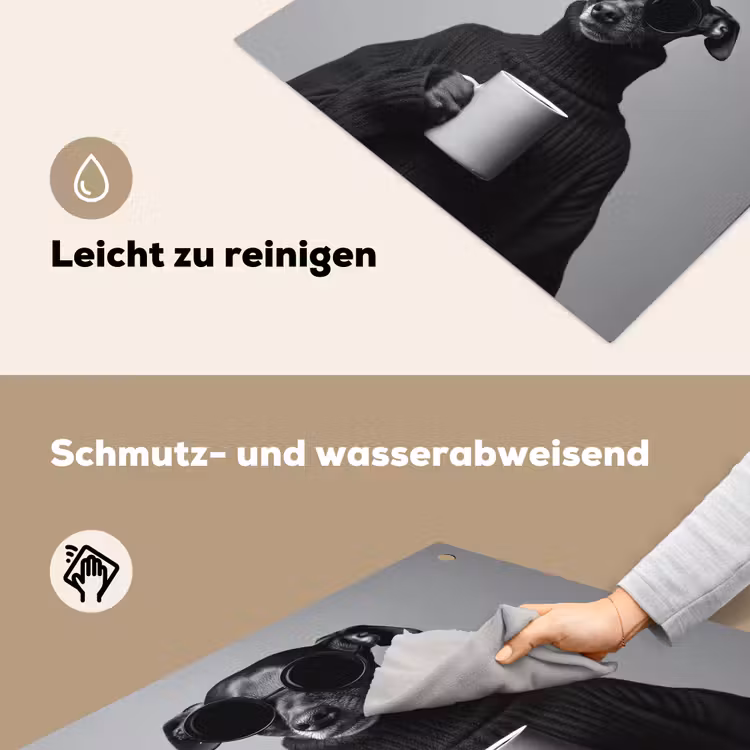 Coltrui - Hond - Bril - Mok Inductie beschemer met haakjes middel -ky-schoon-de