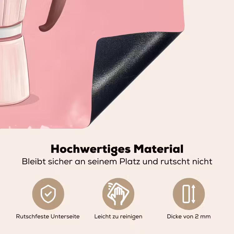 Roze - Mokkapot - Illustratie - Koffie Inductie beschemer met haakjes klein -ky-onderkant-de