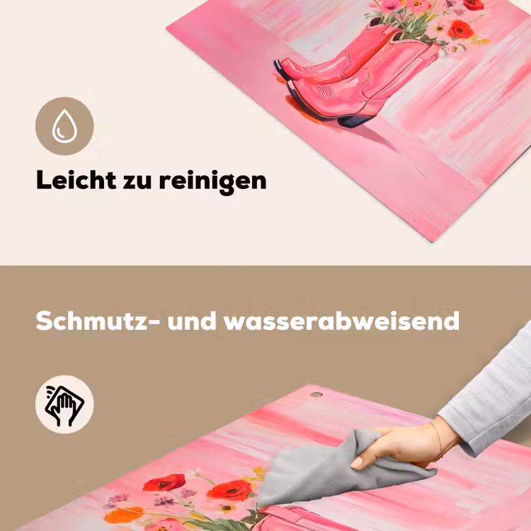 Roze - Bloemen - Cowboy Inductie beschemer met haakjes klein -ky-schoon-de