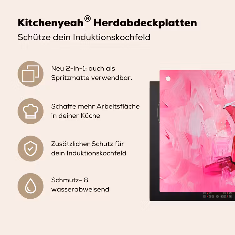 Roze - Verf - Coffee Inductie beschemer met haakjes klein -ky-usp-de