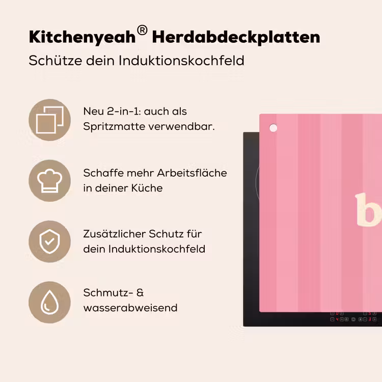 Roze - Gestreept - Belle Inductie beschemer met haakjes klein -ky-usp-de