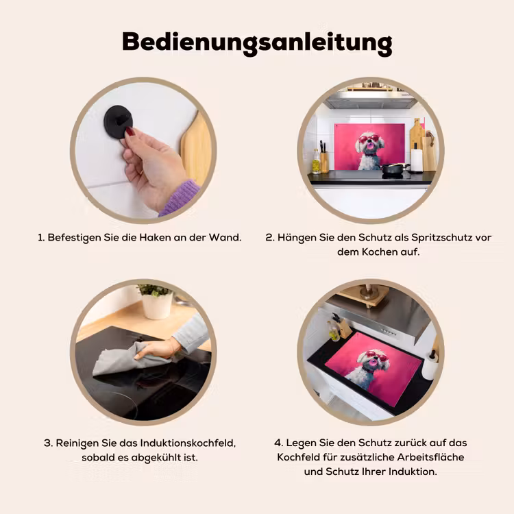 Pink - Hond - Bubbel Inductie beschemer met haakjes klein -ky-gebruik-de