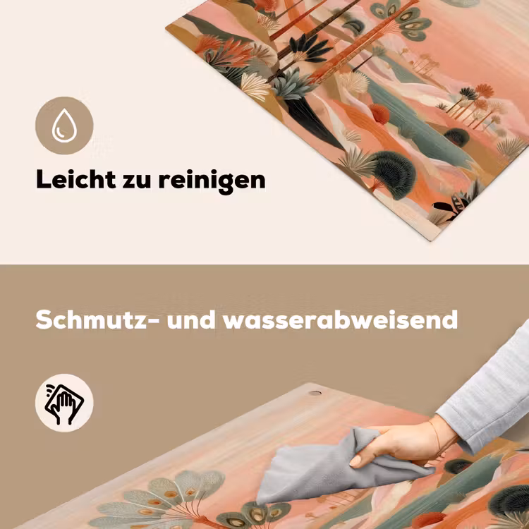 Roze landschap - Palmen - Water Inductie beschemer met haakjes middel -ky-schoon-de