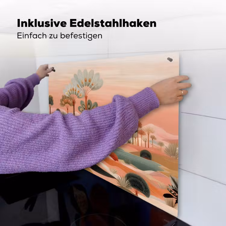 Roze landschap - Palmen - Water Inductie beschemer met haakjes middel -ky-ophangen-de