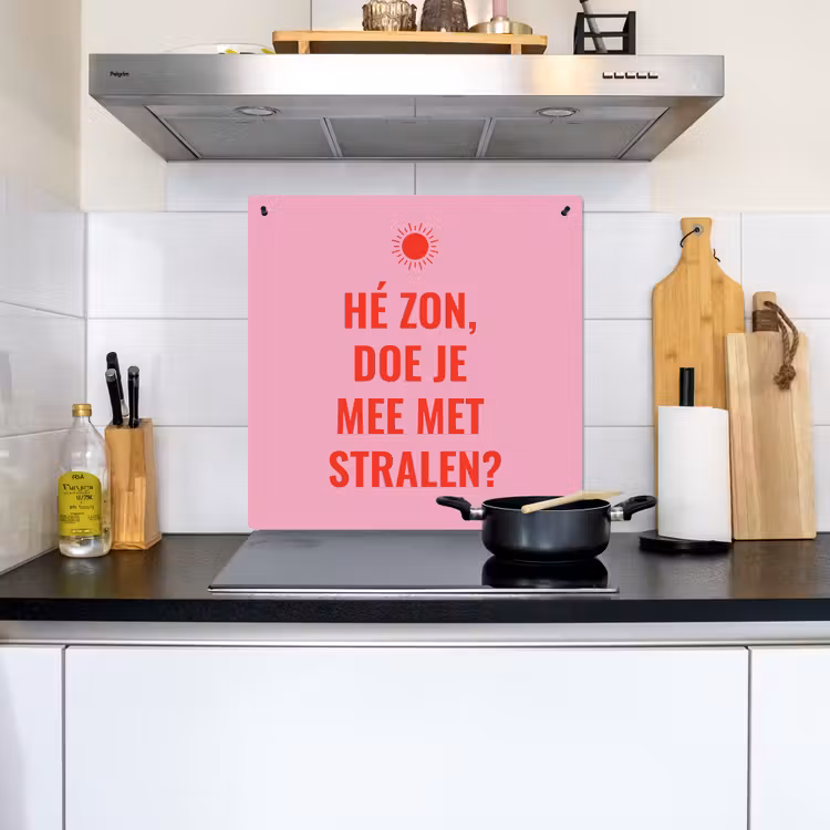 Roze - Zon - Quote Inductie beschemer met haakjes middel -sfeer2