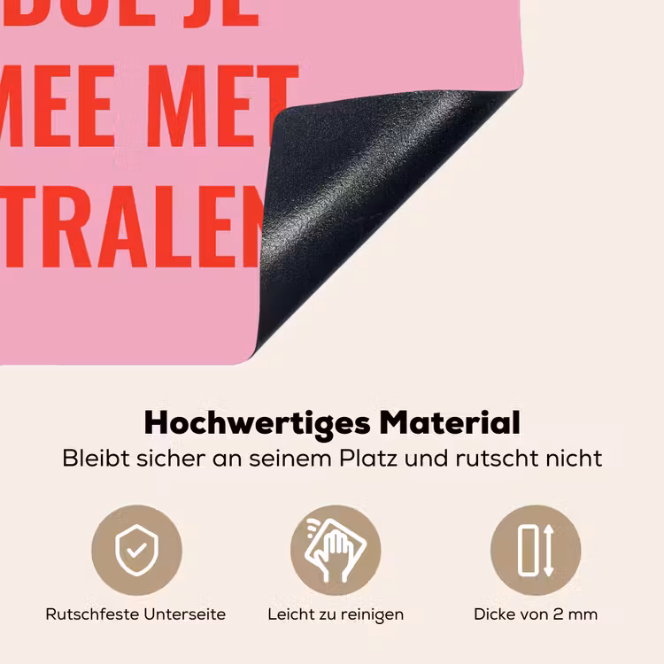 Roze - Zon - Quote Inductie beschemer met haakjes middel -ky-onderkant-de