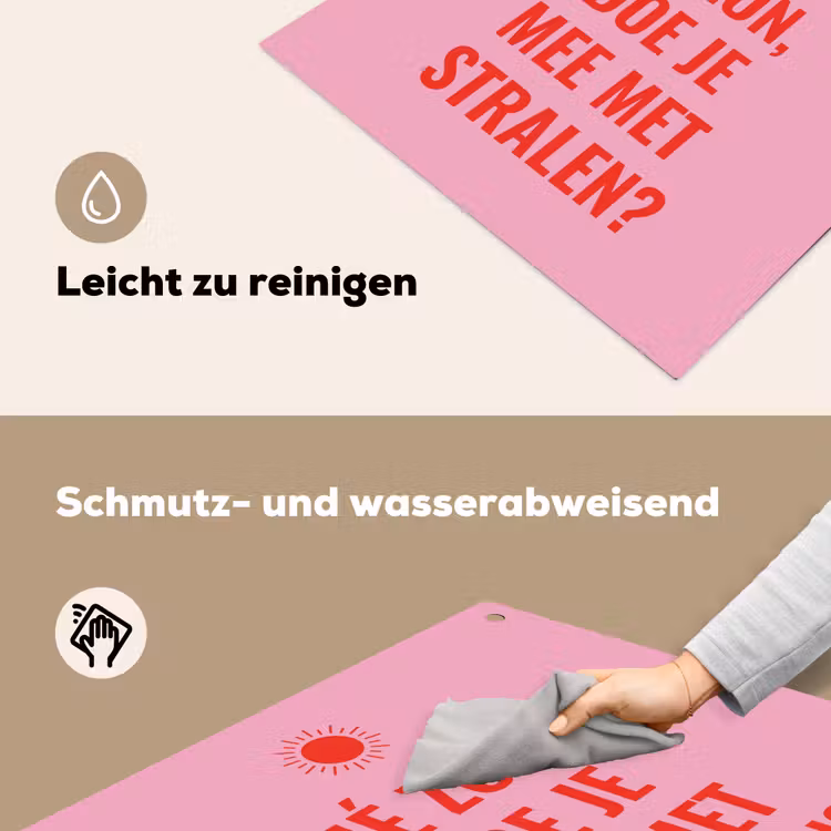 Roze - Zon - Quote Inductie beschemer met haakjes middel -ky-schoon-de