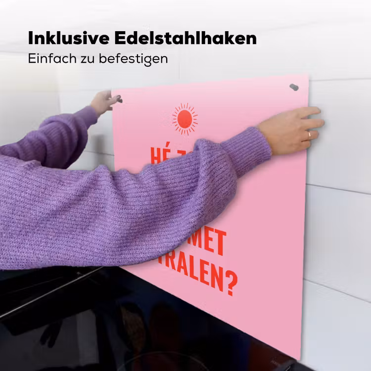 Roze - Zon - Quote Inductie beschemer met haakjes middel -ky-ophangen-de