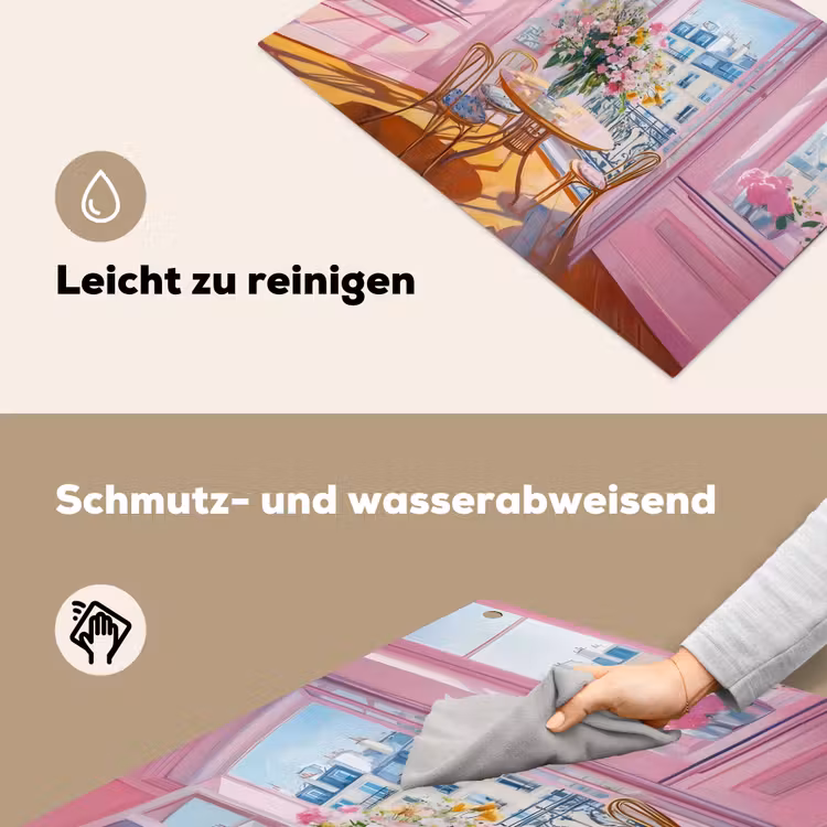 Pink - City - Bloemen Inductie beschemer met haakjes klein -ky-schoon-de
