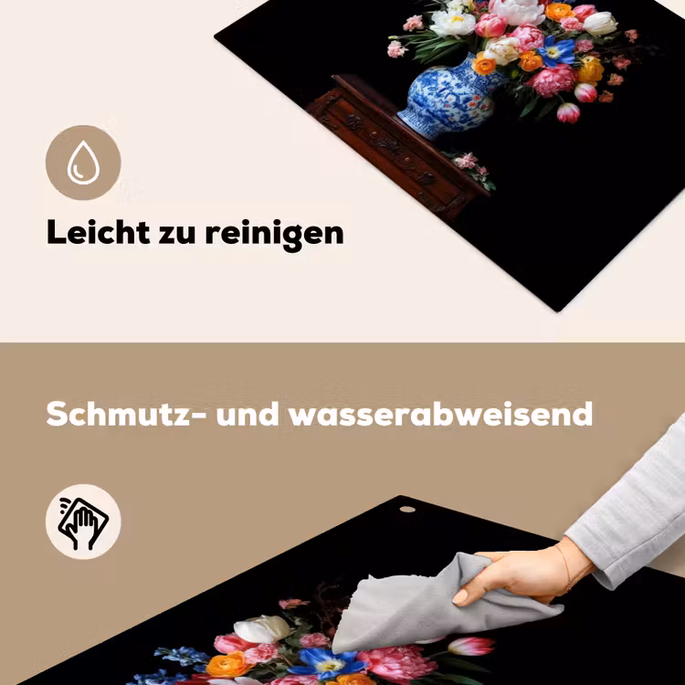 Rozen - Bloemen - Vaas - Boeket Inductie beschemer met haakjes klein -ky-schoon-de