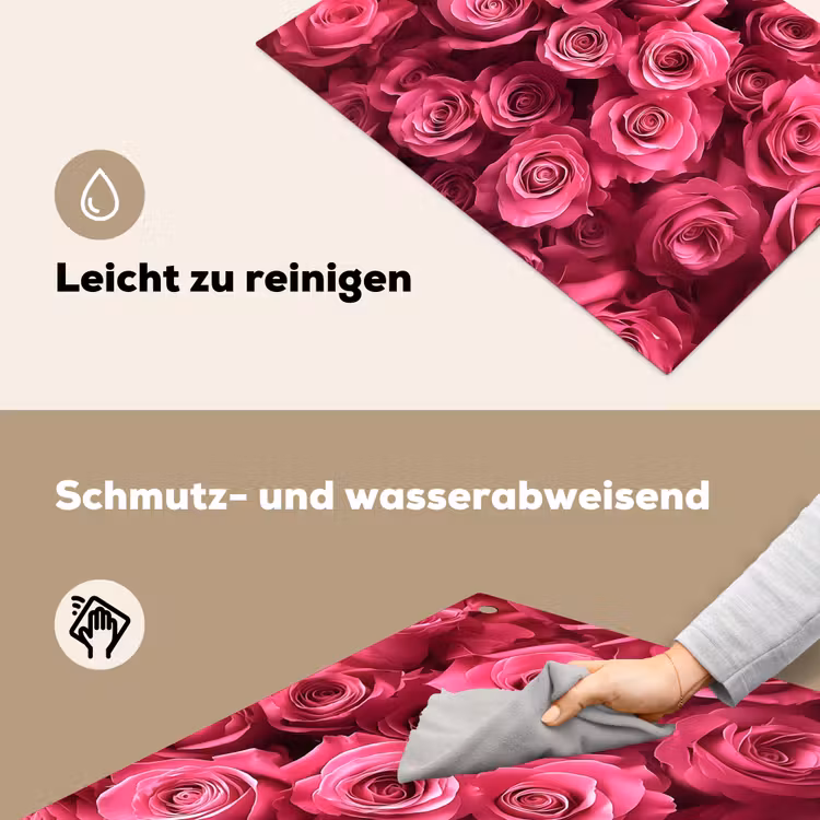 Rozen - Pink - Bloem Inductie beschemer met haakjes klein -ky-schoon-de