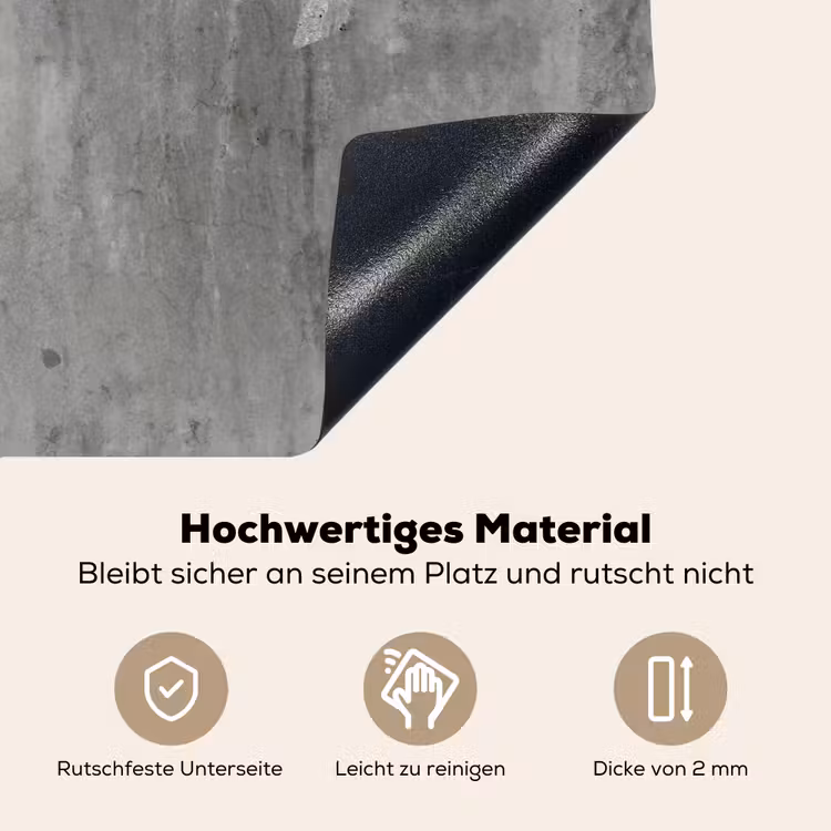 Roest - Beton - Patroon Inductie beschemer met haakjes klein 777 -ky-onderkant-de