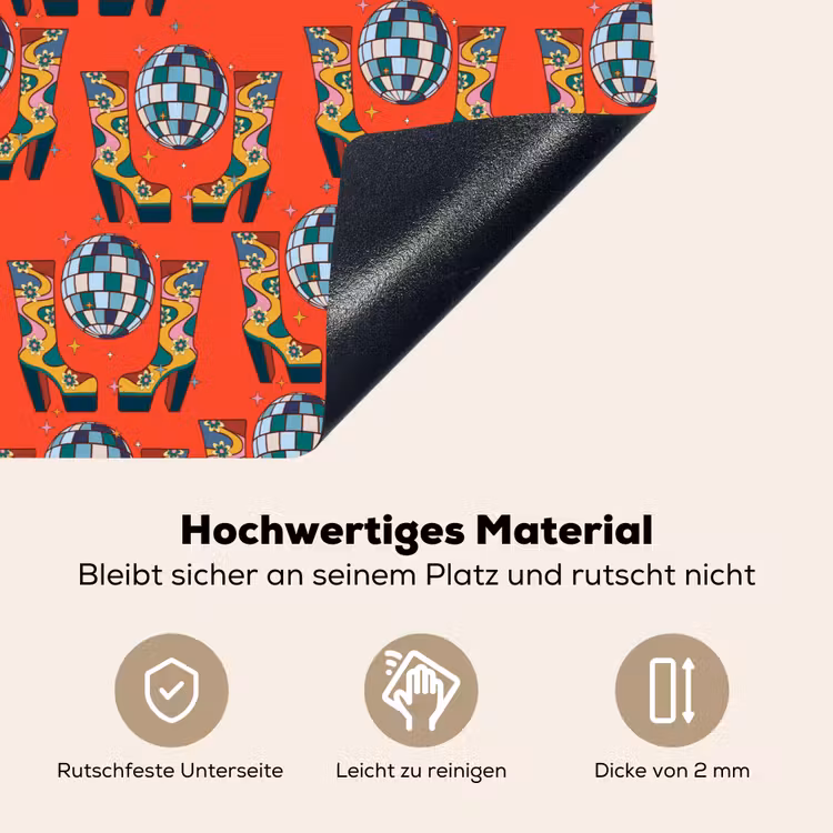 Rood - Disco - Patroon Inductie beschemer met haakjes klein 777 -ky-onderkant-de