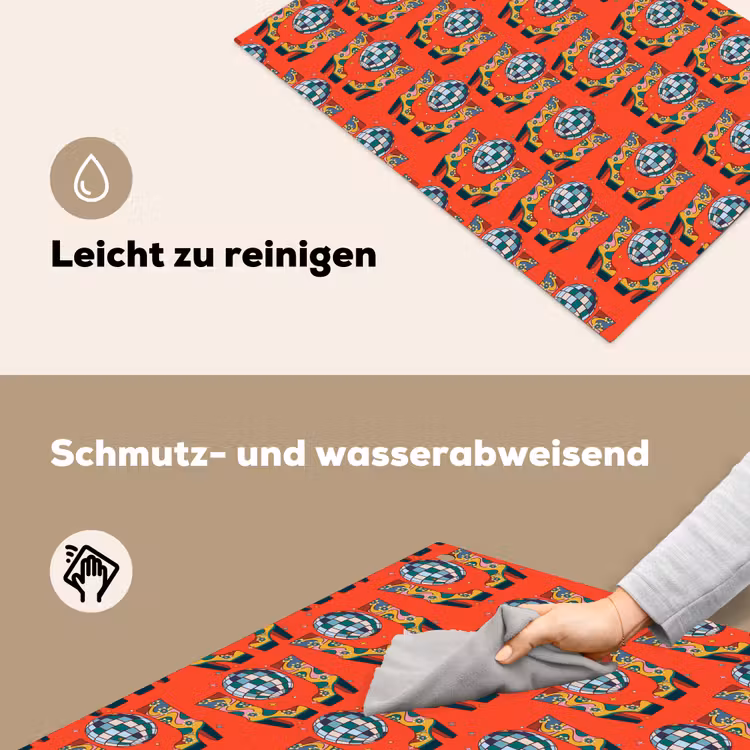 Rood - Disco - Patroon Inductie beschemer met haakjes klein 777 -ky-schoon-de