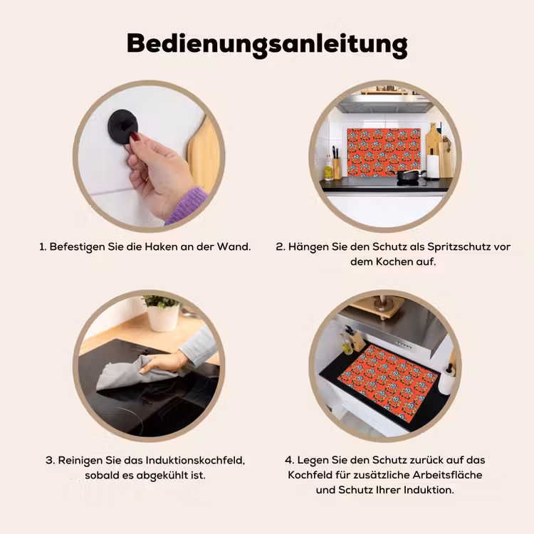 Rood - Disco - Patroon Inductie beschemer met haakjes klein 777 -ky-gebruik-de