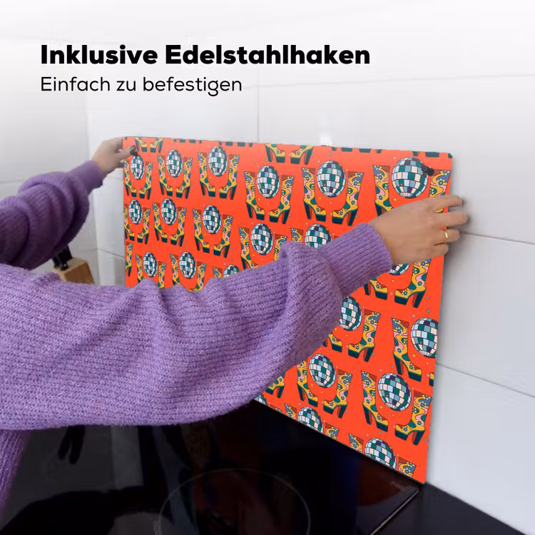 Rood - Disco - Patroon Inductie beschemer met haakjes klein 777 -ky-ophangen-de