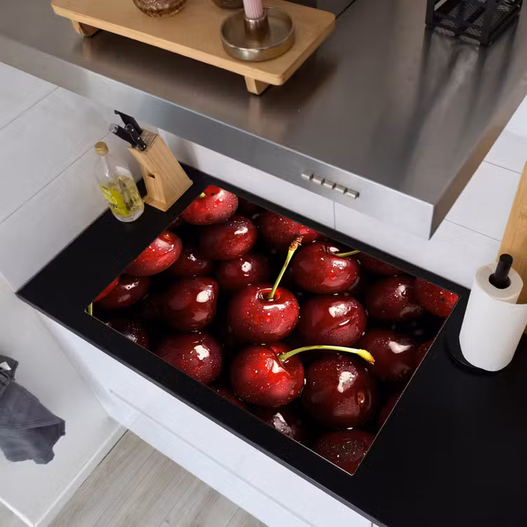 Rood - Fruit - Kersen Inductie beschemer met haakjes klein -sfeer1