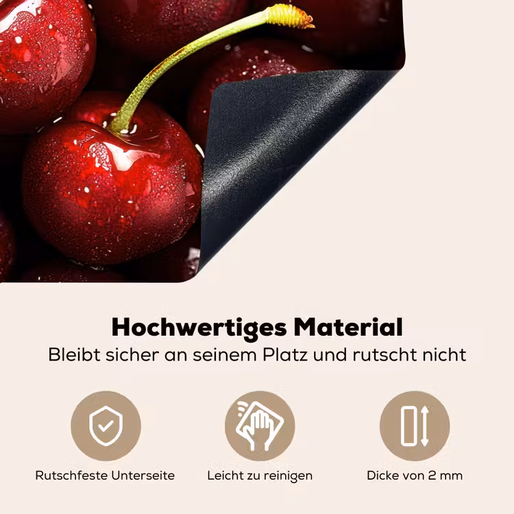 Rood - Fruit - Kersen Inductie beschemer met haakjes klein -ky-onderkant-de