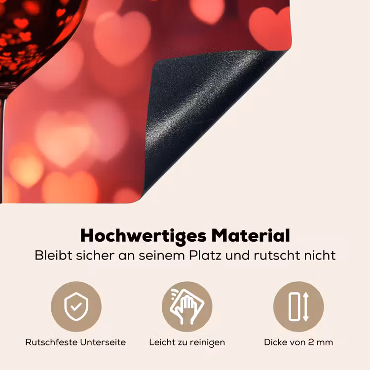 Rood - Wijn - Hartjes Inductie beschemer met haakjes klein -ky-onderkant-de