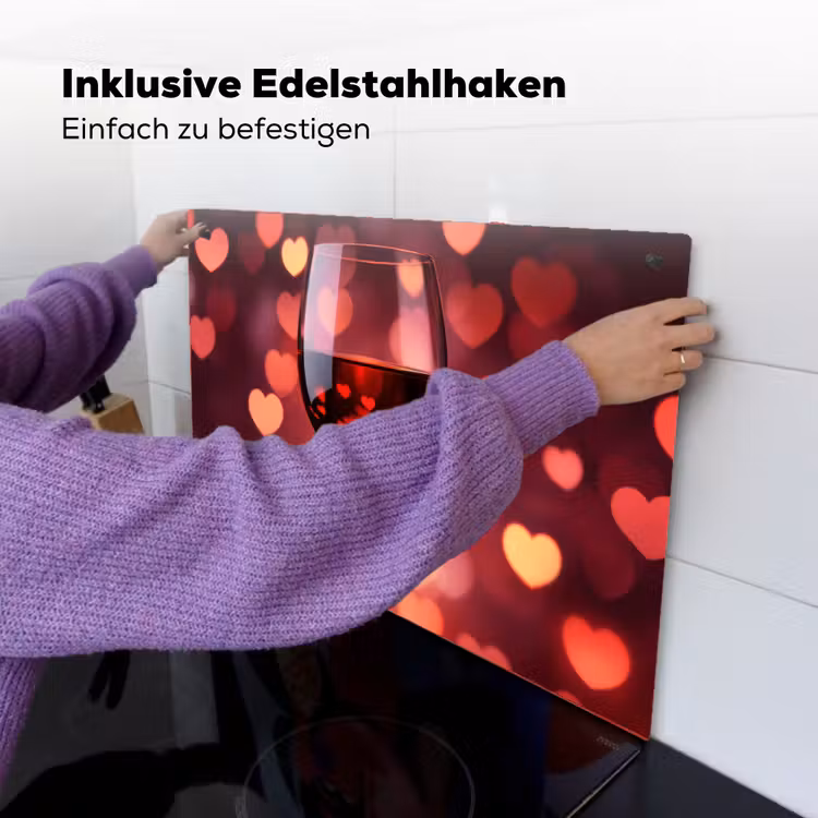 Rood - Wijn - Hartjes Inductie beschemer met haakjes klein -ky-ophangen-de