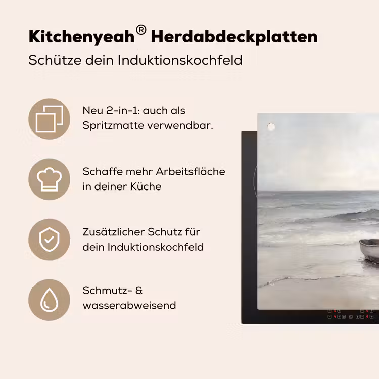 Roeiboot - Zee - Horizon Inductie beschemer met haakjes klein -ky-usp-de