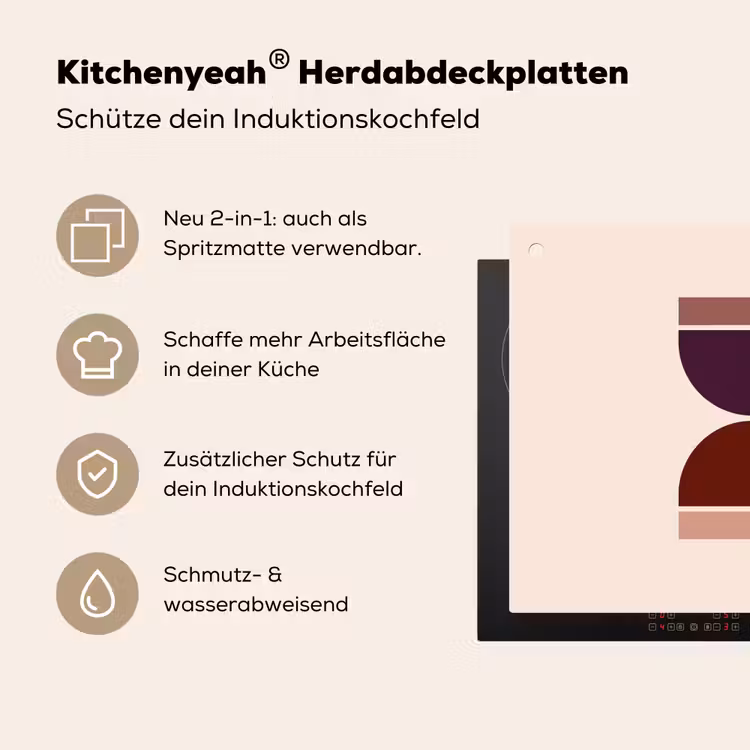 Zandloper - Symmetrisch - Rood - Paars Inductie beschemer met haakjes middel -ky-usp-de
