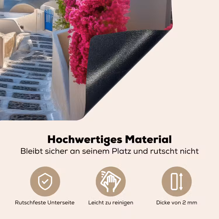 Santorini - Bloemen - Griekenland Inductie beschemer met haakjes klein -ky-onderkant-de