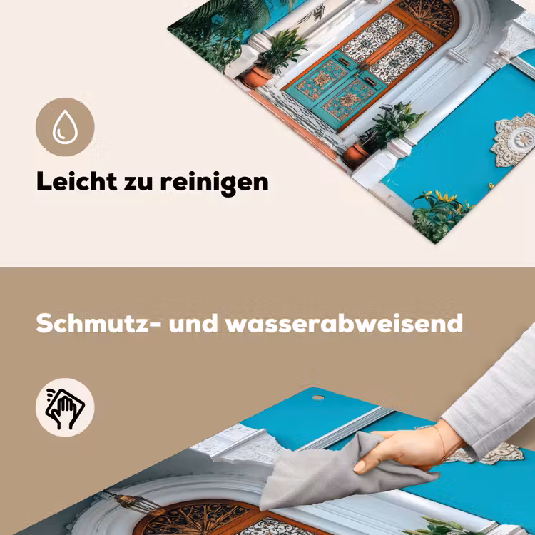 Zuilen - Sierlijke - Deur - Blauw Inductie beschemer met haakjes klein -ky-schoon-de