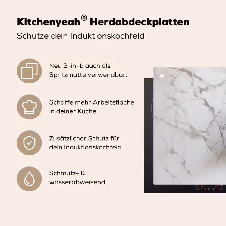 Schaakstuk - Loper - Zwart - Marmer Inductie beschemer met haakjes klein -ky-usp-de