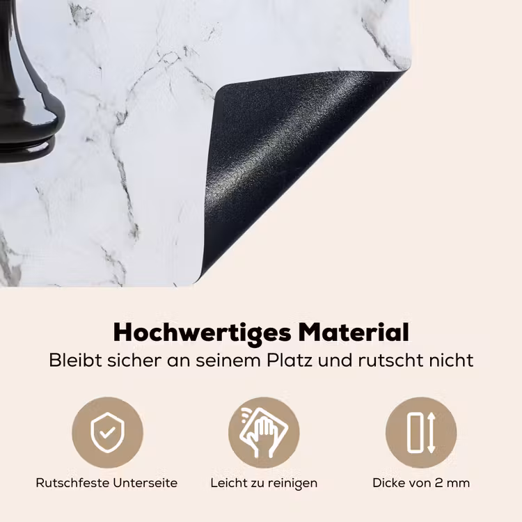Schaakstuk - Loper - Zwart - Marmer Inductie beschemer met haakjes klein -ky-onderkant-de