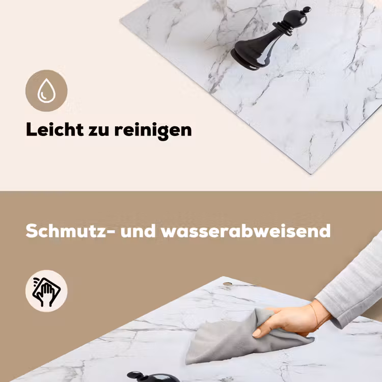 Schaakstuk - Loper - Zwart - Marmer Inductie beschemer met haakjes klein -ky-schoon-de
