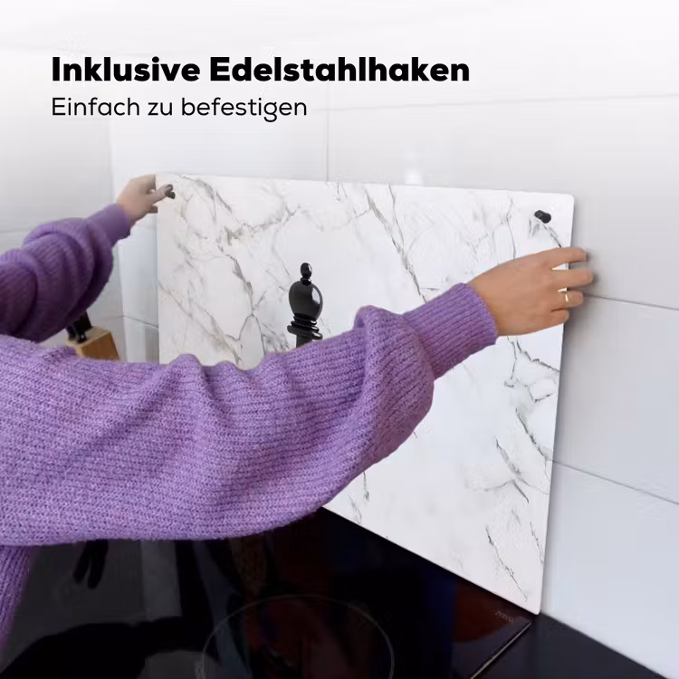 Schaakstuk - Loper - Zwart - Marmer Inductie beschemer met haakjes klein -ky-ophangen-de