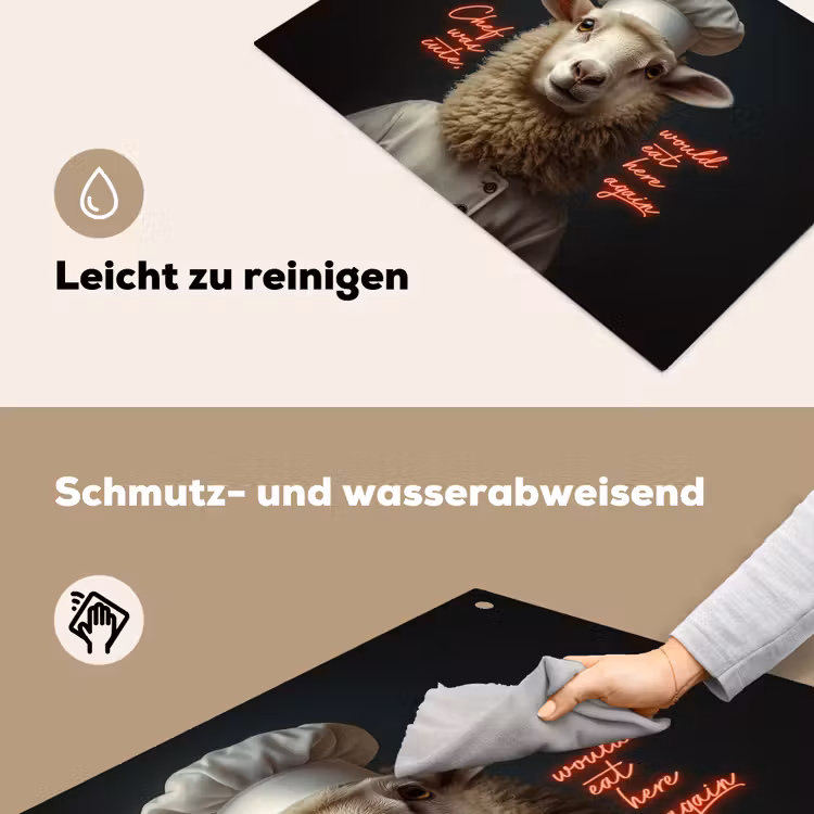 Schaap - Kokskleding - Neon - Quote Inductie beschemer met haakjes klein -ky-schoon-de