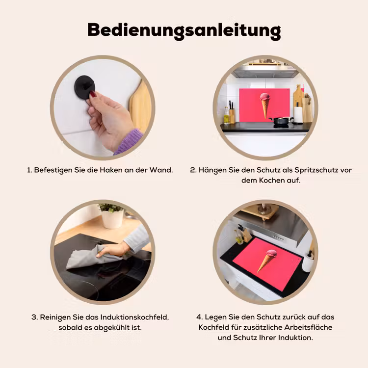 Schepijs - Roze - Hoorntje Inductie beschemer met haakjes klein -ky-gebruik-de