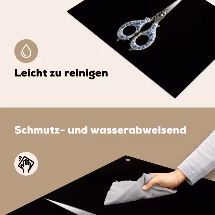 Schaar - Delfts blauw - Zwart Inductie beschemer met haakjes klein -ky-schoon-de